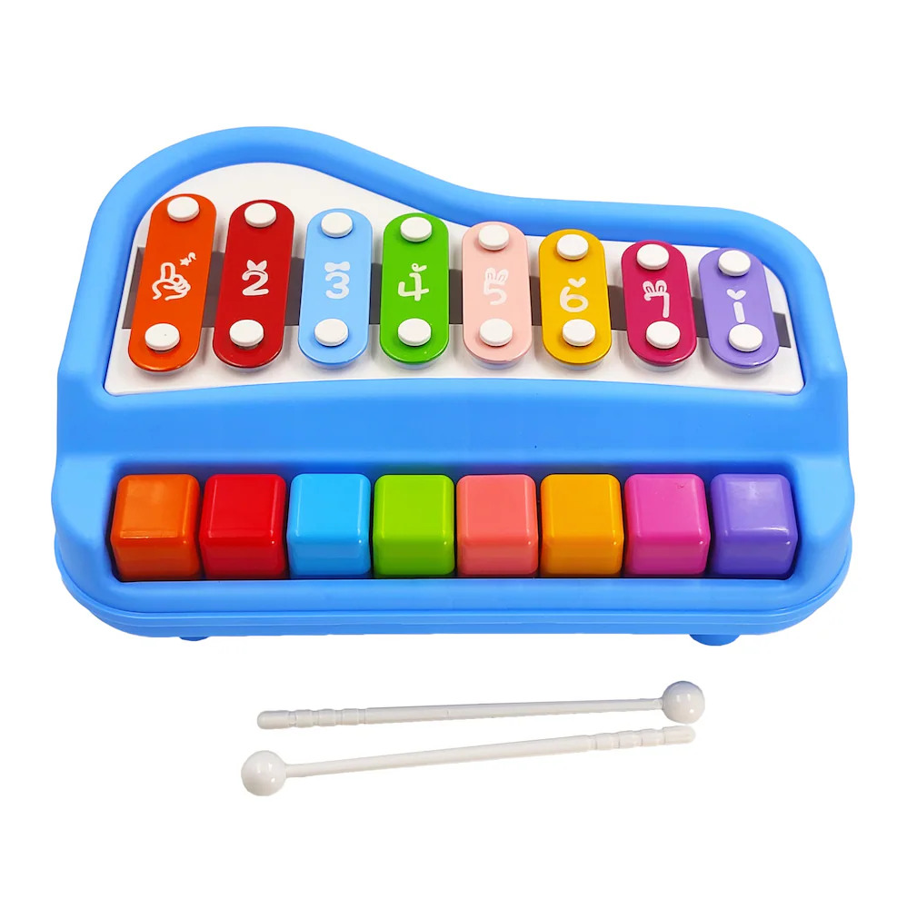 Shipra Play House blue colour 2 in 1 mini piano & xylophone